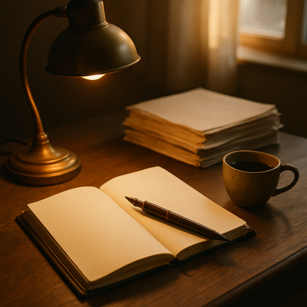 An author's writing desk